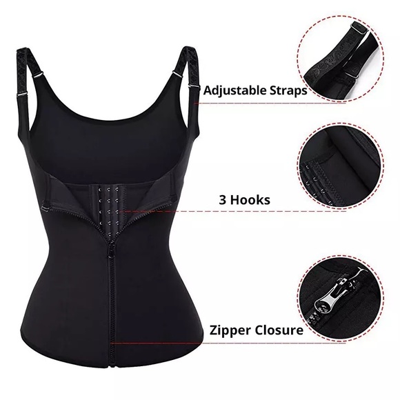 Body shaper waist trainer cincher vest black - Picture 2 of 6